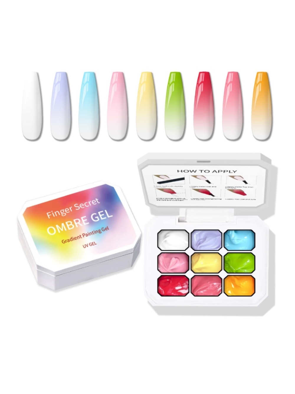 9 Color Ombré Nail Palette